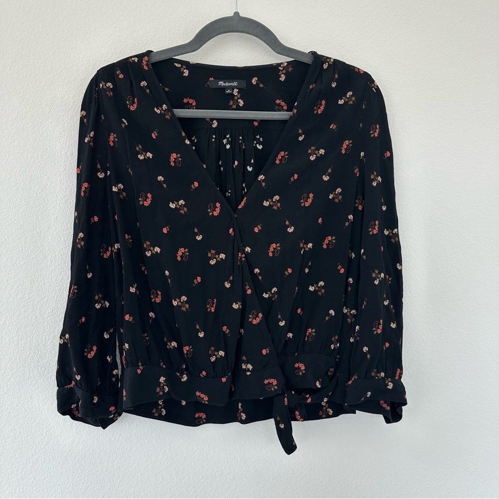Floral Black Blouse